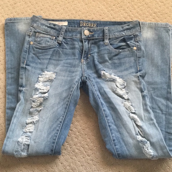 Decree Super Skinny Ripped Jeans SZ 5 Juniors - Picture 5 of 5